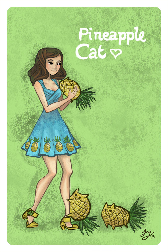 Pineapple Cat by Jem Yoshioka